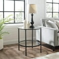 thumbnail image 5 of HomeStock Island Oasis Round End Table, Tempered Glass, Portable, Leg Base - 24"D x 24"W x 24.13"H, Tiered Shelving Storage, Mid-Century Modern Design, Versatile End Table, Living Room Tables-Color:Oi, 5 of 8