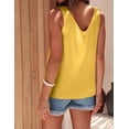 thumbnail image 6 of Ekouaer Womens Silk Satin Tank Tops V Neck Casual Cami Sleeveless Camisole Blouses Summer Basic Tank Shirt, 6 of 7