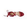 thumbnail image 4 of BLISSFUL STEP Women's Open Toe Lace up Sandals Mid Block Heels Sandals Red 4.5, 4 of 8