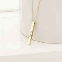 Boyfriend Birthday Gift - Personalized 4 Sides Name Bar Necklace - Custom Bar Necklace - Couple Necklace Personalized Gift