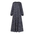 thumbnail image 4 of ZANZEA Womens Layered Floral Printed Full Sleeve Muslim Casual Long Dresses, 4 of 5
