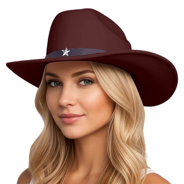 Western Style Cowboy Hat With Star for Everyday Wear Unisex Riding Accessory for Casual Leisure Seasons