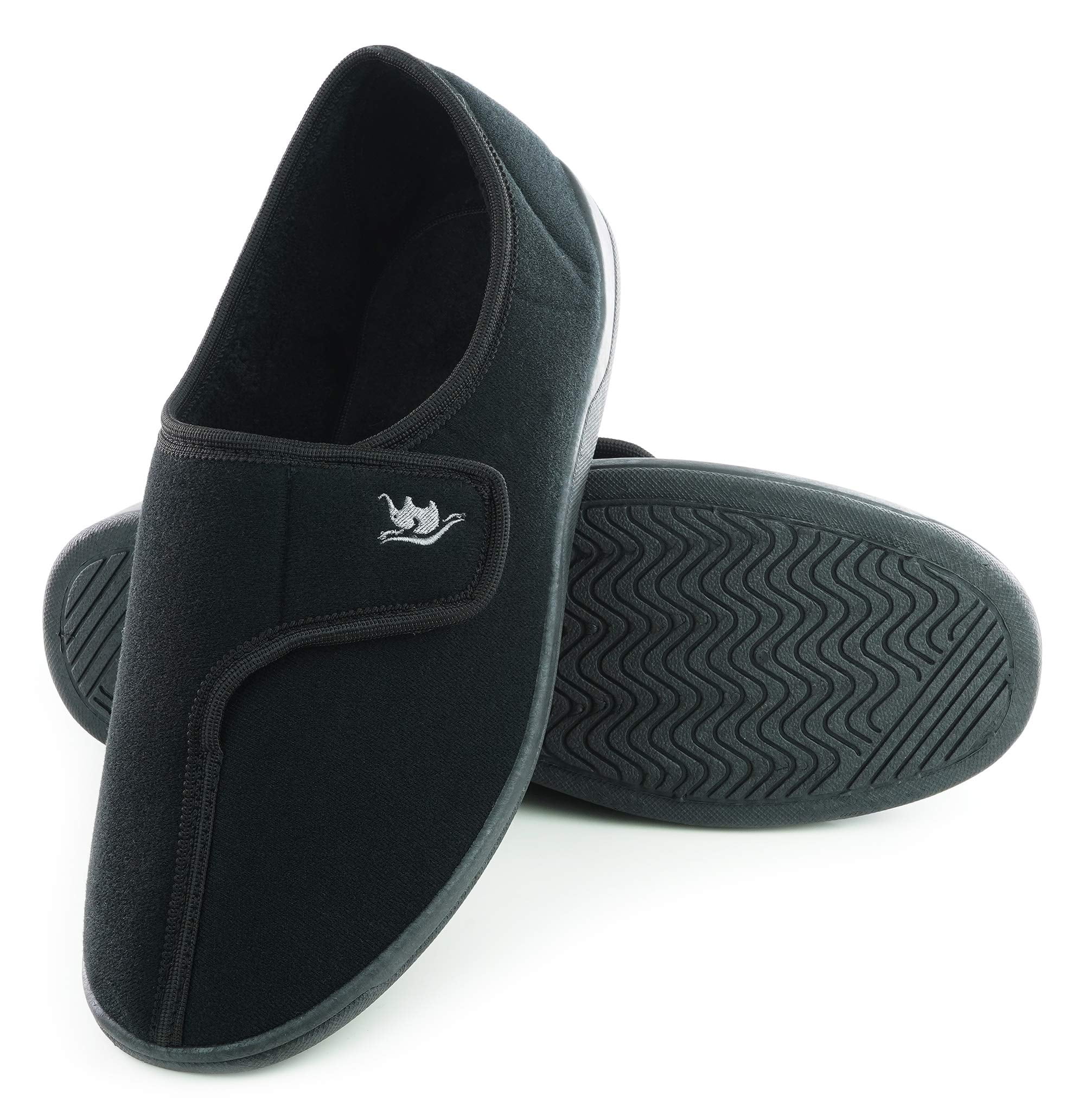 SLEEPERS 'MARTIN' Velour Single Bar Touch Fastening Slippers