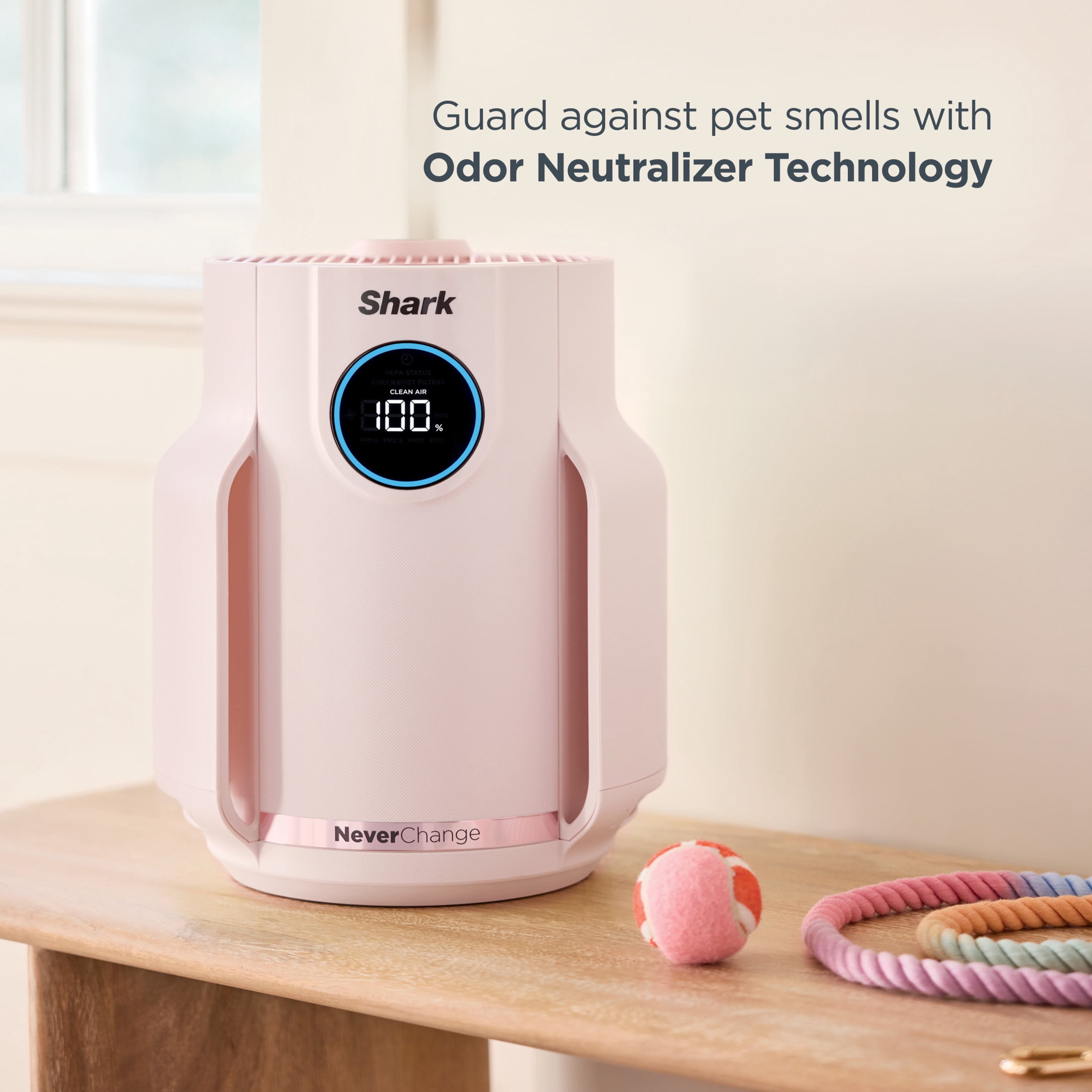 Shark NeverChange Compact Pro 250 Sq Ft HEPA Air Purifier, 5-Year HEPA-Exceeding Filter, Captures Pollutants, Pet Dander, Dust, and Smoke, HP072PK Quartz