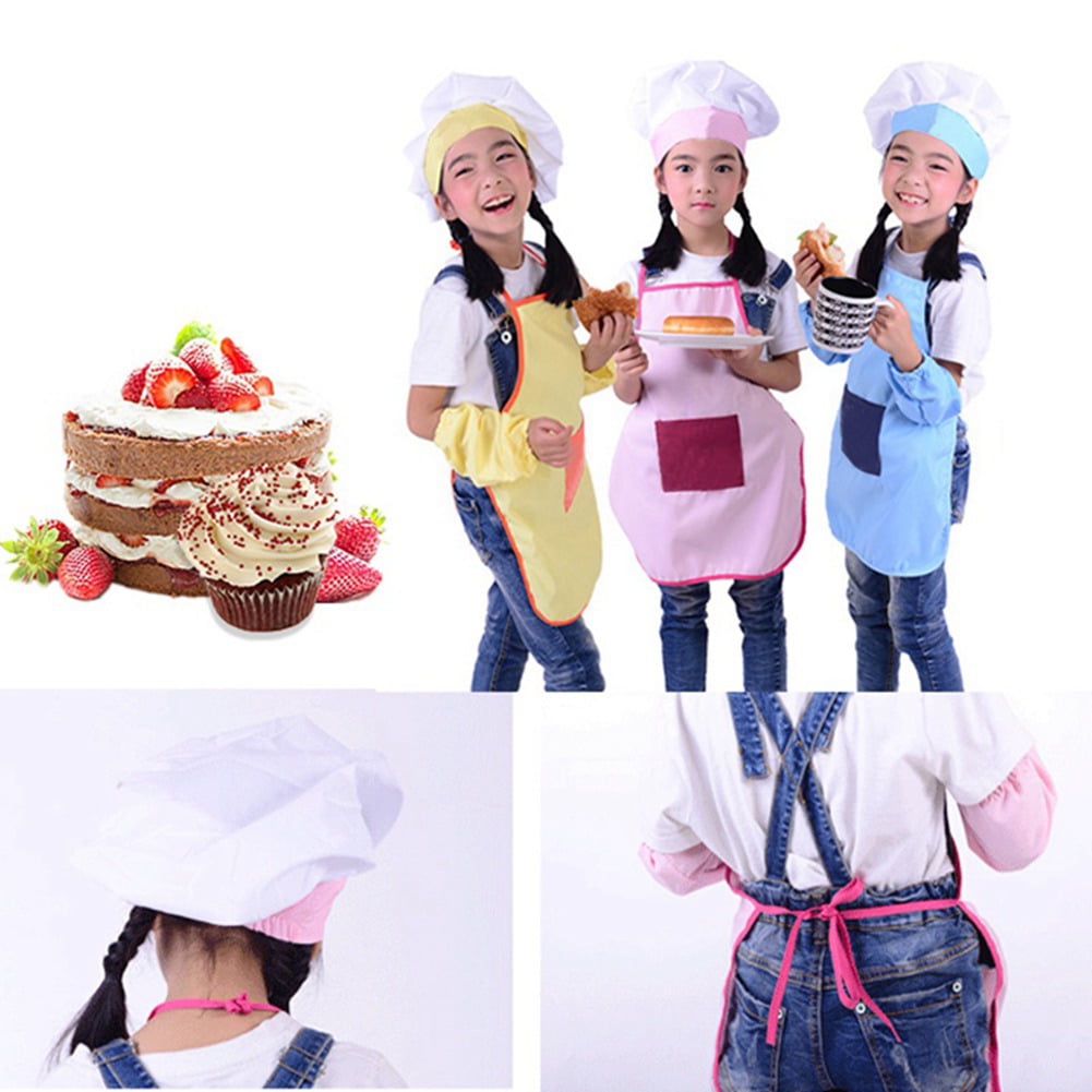 Apron and Hat Set Kids Childrens Chefs Cooking Baking UK Seller Kitchen supplies 