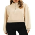 thumbnail image 1 of PENGXIANG Femmes Sweat-Shirts Demi-Zip Stand Col Pull-Over à Manches Longues, 1 of 5
