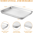 thumbnail image 2 of PEACNNG Toaster Oven Pans Set of 2 Stainless Steel Toaster Oven Tray Rectangle Size 9 x 7 x 1 inch  Rust Free & Deep Edge  Thick & Sturdy  Easy Clean & Dishwasher Safe, 2 of 7