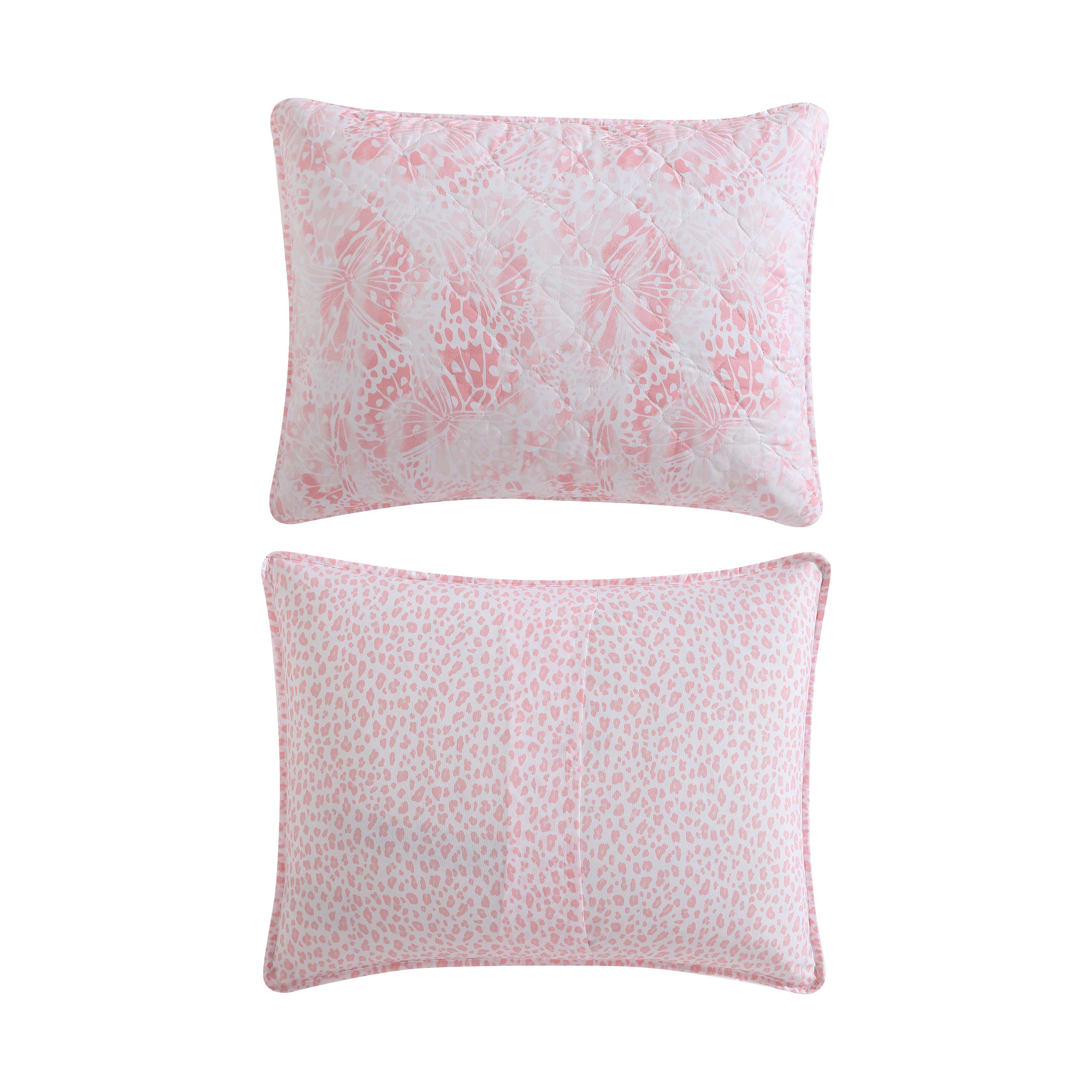 Betsey Johnson Butterfly Ombre Pink Brushed Microfiber Twin Quilt Set
