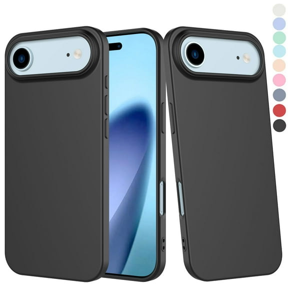 iPhone 17 Air Case, Takfox For iPhone 17 Air 6.5" Basic Case [Frosted] Shockproof Case Liquid Silicone Gel Rubber Soft TPU Anti-slip Bumper Thin Matte Slim Phone Case Covers For iPhone 17 Air,Black