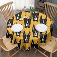 thumbnail image 3 of Boston Terrier Round Tablecloth 60"x60",Wrinkle Wipeable Table Cloth for Kitchen Dining Room Picnic Patio Party, 3 of 6