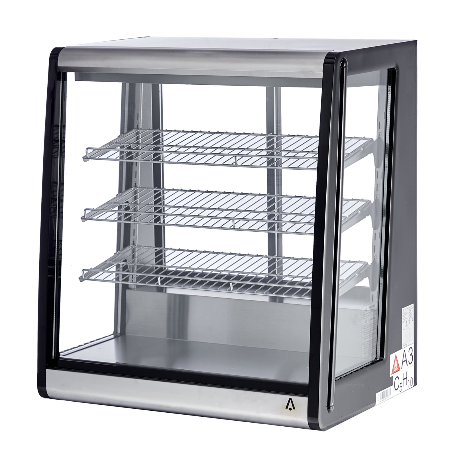 Festisoul Refrigerated Display Case, 7 Cu.Ft./196L Commercial Countertop Pastry Display Refrigerator, Frost-Free Showcase with LED, Showcase Cooler for Bakery Food Display