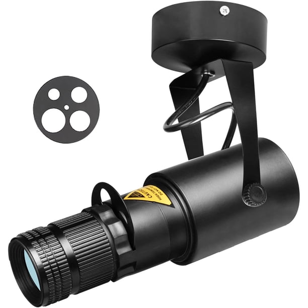 Foco LED blanco de 15 W con forma de pin y forma de luna de iris ajustable, foco giratorio, luz par, luz publicitaria, luz de escenario, iluminación de pinspot, efecto de luz para bodas,