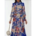thumbnail image 6 of Printed Long Sleeve Maxi Dress with Belt, 6 of 7