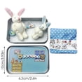 thumbnail image 2 of Mini Bunny Pocket Tin Playset, Portable Plush Rabbit Family Toy with Accessories, Easter Gift for Kids & Collectors, 3.9"×2.6" (Pink), 2 of 7