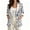 Blue Flower, variant on Zebra Print Women's Blazer Jacket with Pockets Casual Blazer 3/4 Sleeve Casual Outfits Faux Linen One Button Suit Jackets Work Wear for Ladies, 3XL