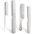 thumbnail image 1 of Space aluminum hair comb 4 metal hair combs Long and short hair combs silver, 1 of 4