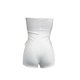 thumbnail image 5 of VISgogo Mono corto con hombros descubiertos para mujer, mono ajustado de vendaje sin tirantes de color sólido sin mangas, mono sencillo informal VISgogo moda, 5 of 8