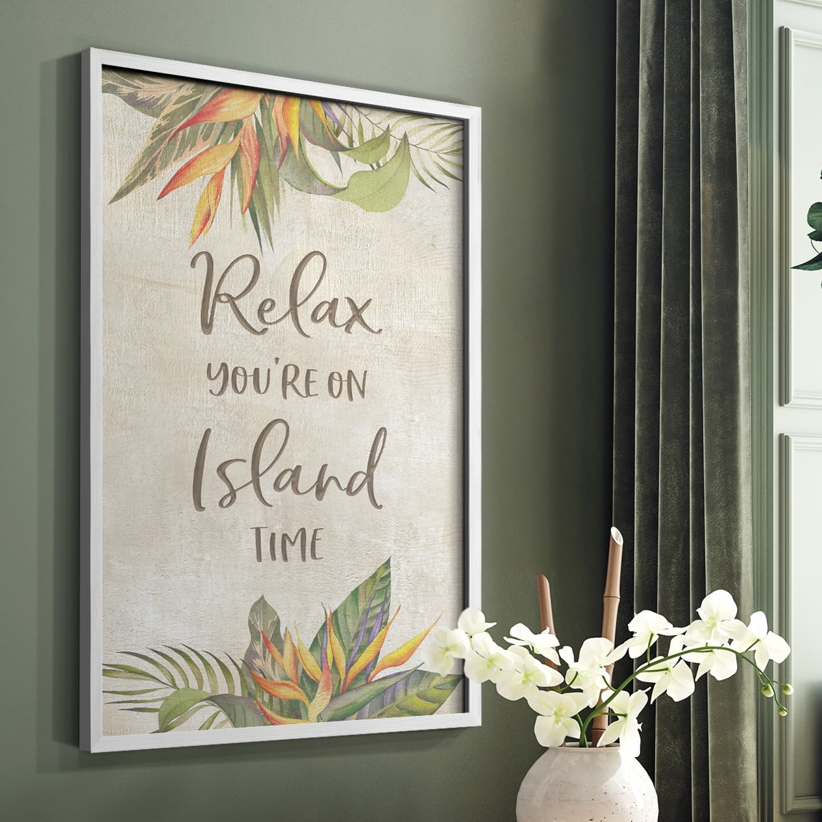 You're On Island Time Framed Print - Solid Wood in Single Picture Frame Solid Wood 2 Framed Print