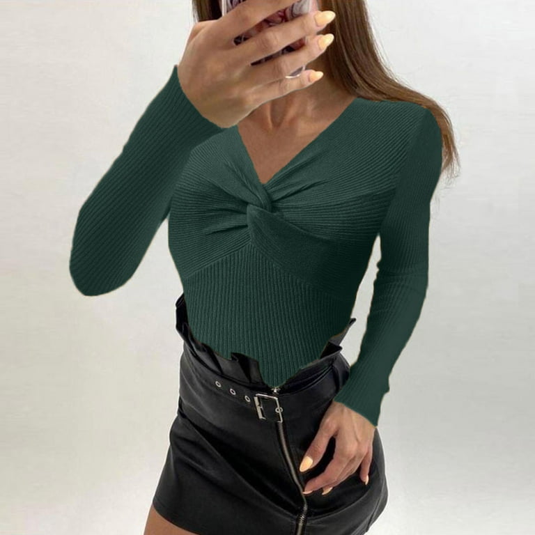 PRINxy Fall Tops for Women V-Neck Sex Sweater Fashion Sexy Long
