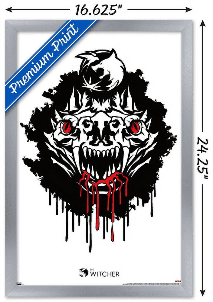 Netflix The Witcher Season 2 - Basilisk Head Wall Poster, 14.725" x 22.375", Framed