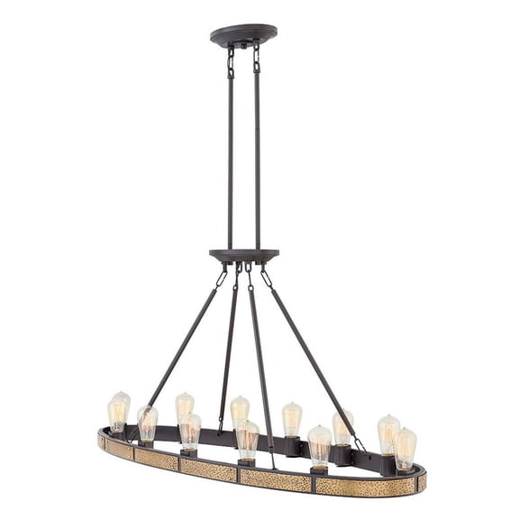 4396BZ Hinkley Lighting Everett - 12 Light Linear Chandelier in Transitional-Rustic-Industrial Style - 48.25 Inches Wide by 24.5 Inches High-Bronze
