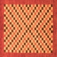 thumbnail image 1 of Ahgly Company Indoor Square Checkered Orange Modern Area Rugs, 4' Square, 1 of 4