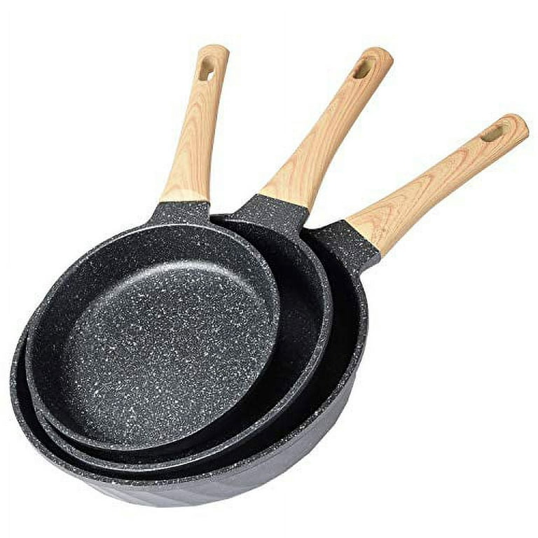  Granitestone 3 Piece Nonstick Frying Pan Set, 8”, 10” & 12”  Nonstick Mineral and Diamond Triple Coated Frying Pans, Nonstick Skillet  Set, Omelet Pan, PFOA Free, Dishwasher Safe, Cool Touch Handle
