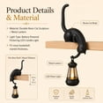 thumbnail image 6 of Cat Shelf Hook with Vintage Lantern,Bookshelf Lantern Light，White | Resin Cat Shelf Sitter,Stable Edge-Sitting Design,Wall-Mounted Key Hook for Reading Corners & Entryway Hallway Dercor, 6 of 11