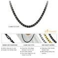 thumbnail image 4 of 555Jewelry 5mm Stainless Steel Box Chain Necklace for Men & Women, Black Chain Necklace for Men, Black Necklace for Men, 24 Inch, 4 of 5