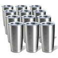 thumbnail image 2 of Pixiss Stainless Steel Tumblers 12-Pack 20oz Double Wall Vacuum Insulated Travel Mug, 2 of 8