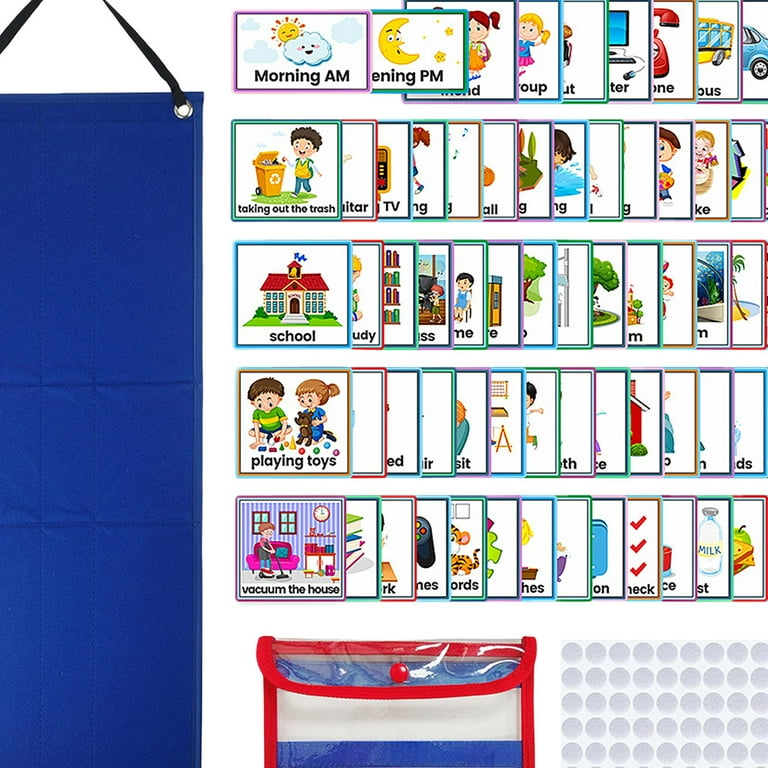 Kids Visual Schedule Calendar Calendar Routine Cards 72 Items 70 Pcs Visual  Schedule Cards Learning Materials Visual Planner for Home - Walmart.com