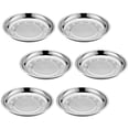 thumbnail image 2 of CIMAXIC 6 Pcs Assiettes en Acier Inoxydable Assiettes Rondes Plateaux de Rangement pour Fruits Assiettes à Pâtes (Argent),5.91"X5.91"X1.18 Pouces, 2 of 4