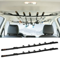 2 Pack Vehicle Fishing Rod Holder - Fishing Pole Car Rack 5 Rods Capacity, Adjustable 30-54" Horizontal Roof Storage Carrier Belt for SUV, Truck and Van, Black