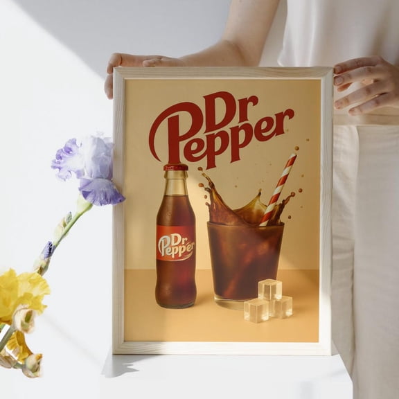 Vintage Dr Pepper Soda Poster Trending, Retro Soda Advertisement Print, 80S Wall Art, Dr Pepper Kitchen Decor| UNFRAMED PAPER POSTER, Home Decor, Vintage Gift, Living Room Dercor