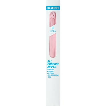 Coats & Clark Polyester 22" All Purpose Light Pink Sewing Zipper, 1 Each