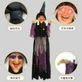 thumbnail image 4 of DAMAI 5.9 FT Hanging Witch Halloween Decorations Outdoor,Hanging Witch Halloween Decor,Giant Animated Standing Talking Witch with Red Eyes,Flying Witch Standing Decor for Haunted House Props, 4 of 9