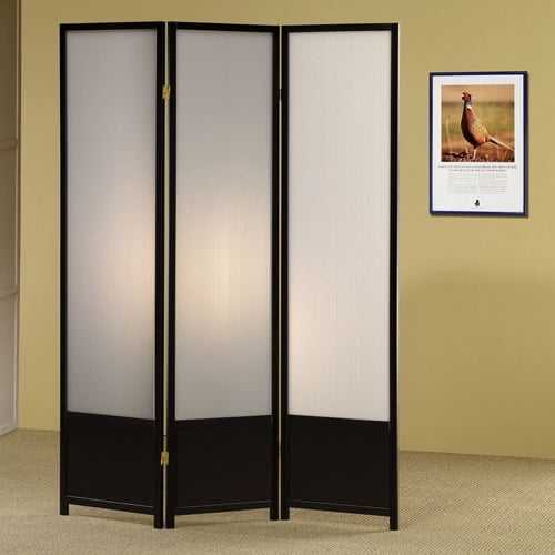 Coaster 3 Panel Translucent Room Divider Screen Black 70 25 H Walmart Com Walmart Com