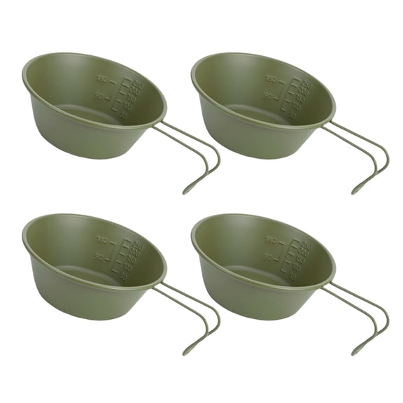 ZPAQI 304 Stainless Steel Camping Bowls Space Saving Tableware with Folding Handle