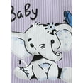 thumbnail image 6 of Infant Baby Girls Summer Shorts Sets, Flying Sleeve Letter Elephant Print Romper Lantern Shorts Headband, 6 of 9