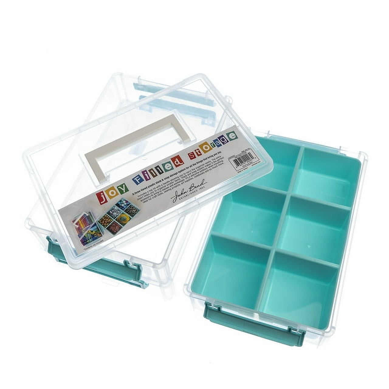 John Bead Stack and Snap Craft Storage Containers - 3 Layers with Insert, 2-1/2"H x 7"W x 10"L