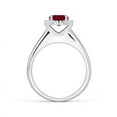 thumbnail image 2 of ANGARA Natural Classic Round 1 ct Ruby and Diamond Halo Ring in 14K White Gold for Women (Size-6mm) | July Birthstone Jewelry for Her | Natural Ruby Rings, 2 of 9