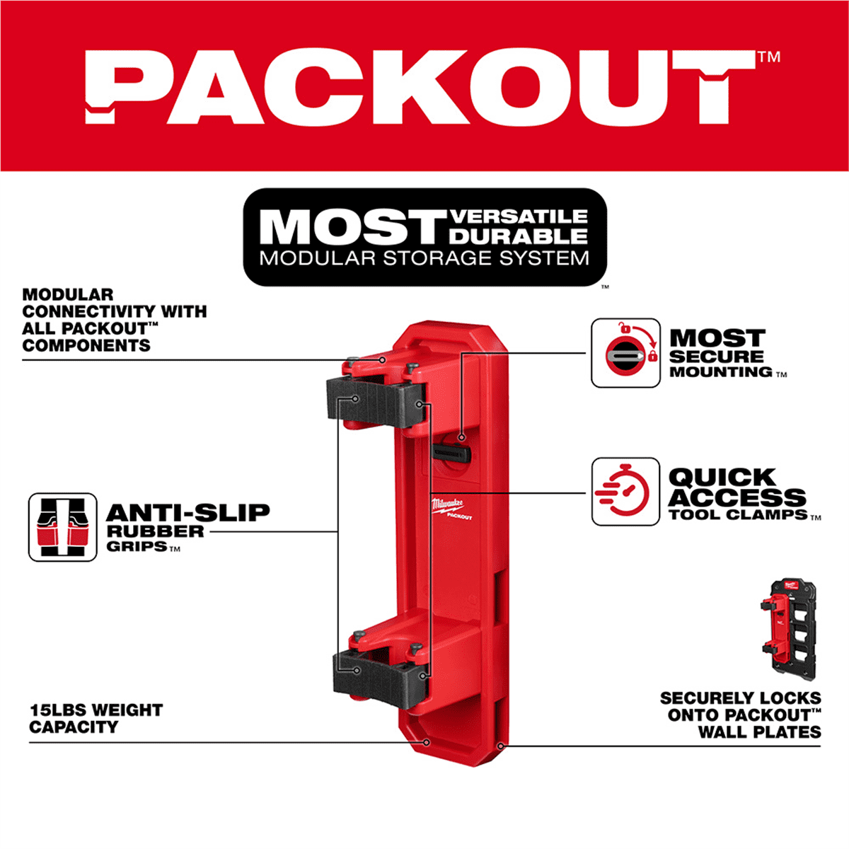 Milwaukee Tool PACKOUT Long Handle Tool Holder