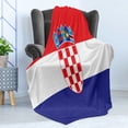 thumbnail image 4 of Croatia Soft Flannel Fleece Throw Blanket, Simplistic Design Illustration of National Country Flag Zagreb Print, Cozy Plush for Indoor and Outdoor Use, 50" x 60", Vermilion Indigo White, by Ambesonne, 4 of 5