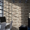 thumbnail image 6 of 6 Pcs Waterproof Tiles Stickers Wall Decals 11.81'' x 5.91'' Beige Brown Gray Mosaic Stone Pattern Sticker Peel and Stick Kitchen Backsplash, 6 of 7
