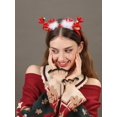 thumbnail image 3 of 1pc Women's Hair Hoop With Ball & Deer Antler Decor, Winter Wonderland Themed Party Cosplay Accessory, 3 of 4