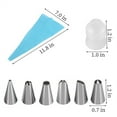 thumbnail image 3 of Monebena Silicone Piping Bag with 6 Pcs Stainless Steel Tips Set and 1 Converters,Cake Decorating Kit for Decorating Cakes and Cupcake,Reusable Baking Supplies Kit,8 Pcs,Blue, 3 of 9