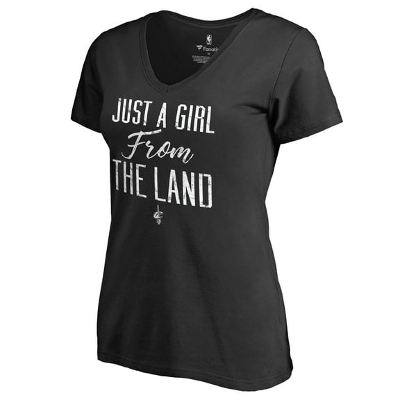 Women's Black Cleveland Cavaliers Just a Girl V-Neck T-Shirt