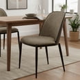 thumbnail image 5 of LeisureMod Tule Modern Dining Side Chair with Suede Fabric Seat Powder-Coated Steel Frame for Kitchen and Dining Room Set of 2, Black/Charcoal, 5 of 11