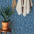 thumbnail image 6 of Tempaper Hexagon Tile Metallic Blue Peel and Stick Wallpaper, 20.5" x 16.5', 6 of 6