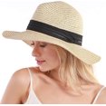 thumbnail image 5 of BEMS-1pcs Sombrero de paja blanco roto para mujer - Sombrero de playa - Sombrero de verano - UV, 5 of 5